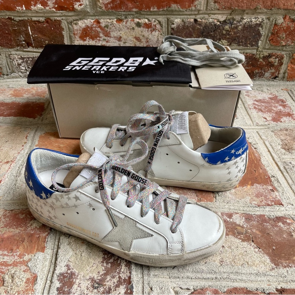 Golden Goose Private Edition Glitter Star Superstars Blue/Silver 39 - Picture 5 of 14